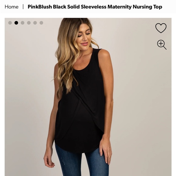 Pink blush black nursing tank top - Picture 2 of 6